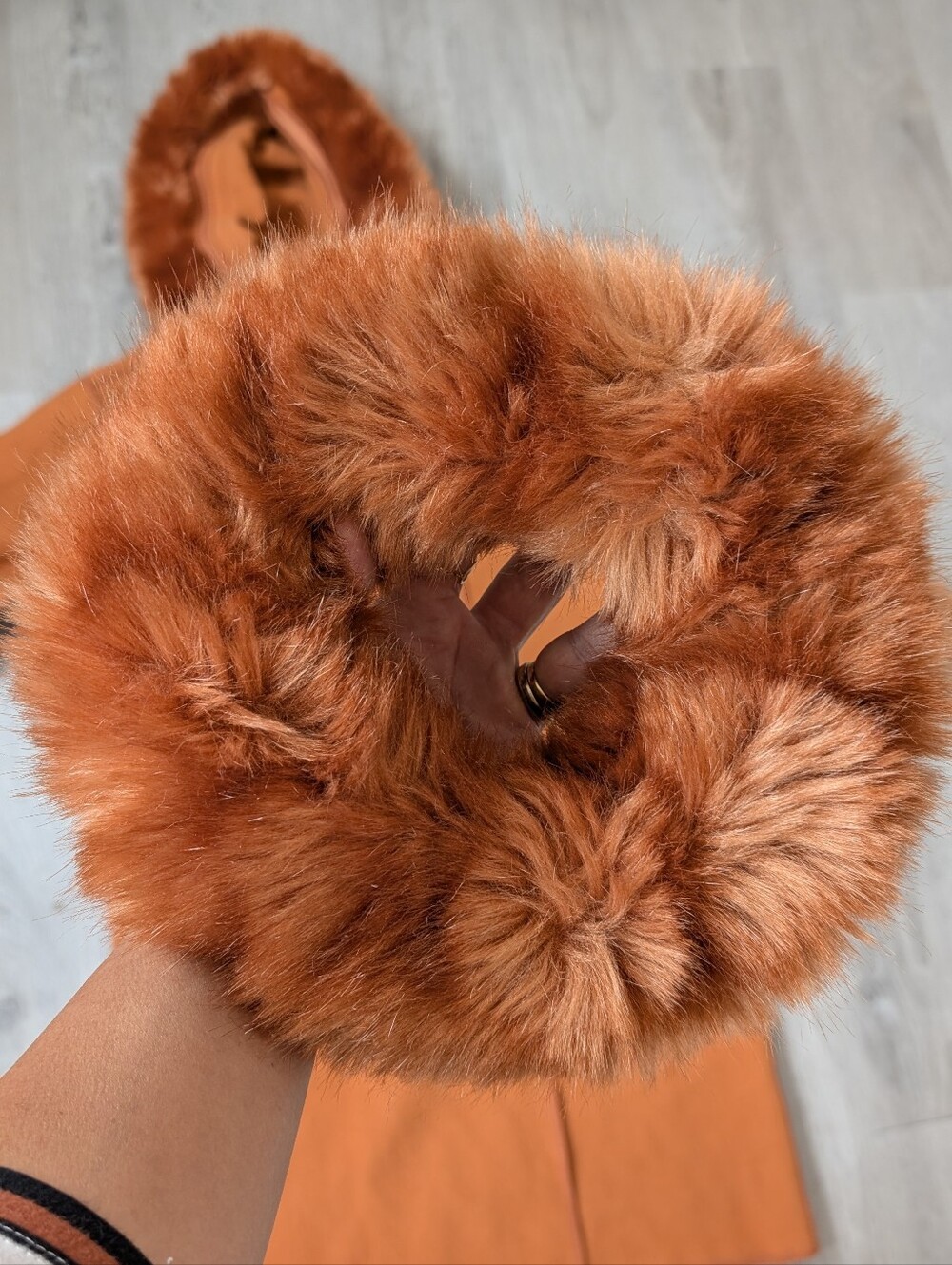 Vintage Rare Linda Lundstrom Laparka Orange 100% Wool Women Coat Headband Sz 12 - Picture 14 of 14